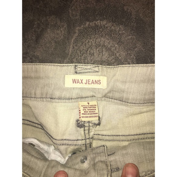 Wax Jeans Size 7 Silver Gray Grey Stretch Denim - Picture 8 of 12